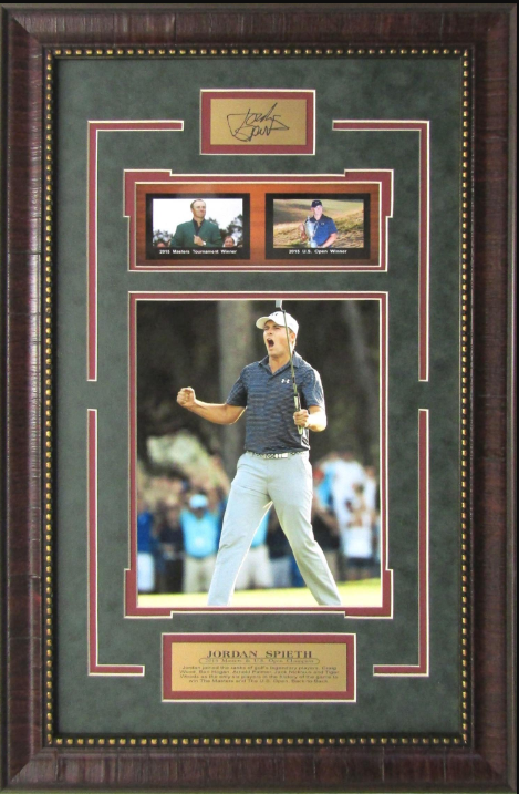 Jordan Spieth PGA Tour Framed Art 16" x 29" 3-Photo Collage with Facsimile Autographed Plate