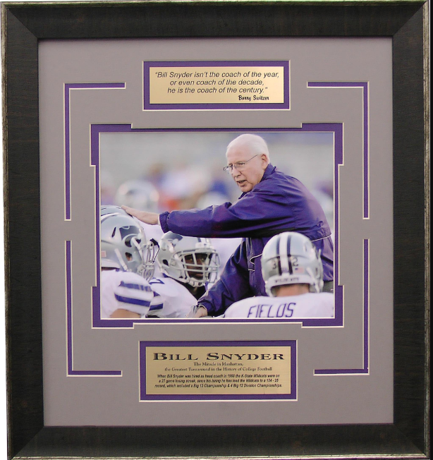 Bill Snyder Kansas State Wildcats Framed Art 18" x 19.5" Photograph with Quote Plaque