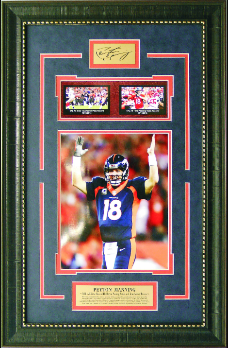 Peyton Manning Denver Broncos Framed Art 16" x 24.75" 3-Photograph Collage with Facsimile Autographed Plate