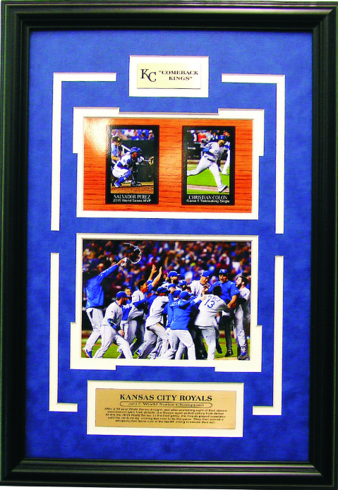 Comeback Kings Kansas City Royals 2015 World Series Champions Framed Art 13.5" x 19.5" 3-Photograph Player Collage