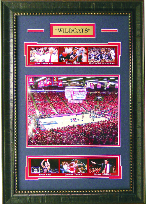 Arizona Wildcats McKale Memorial Center Framed Art 16" x 23" 7-Photograph Player Collage