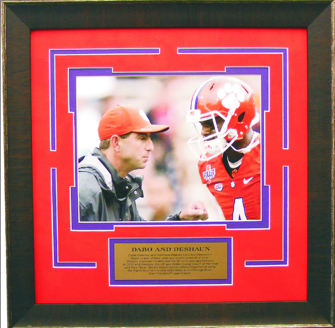 Dabo Swinney & Deshaun Watson Clemson Tigers Framed Art 18" x 18" Photograph