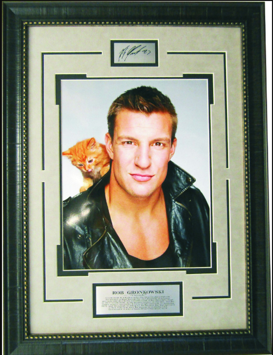 Rob Gronkowski 19" x 25.5" Photograph Framed Art with Facsimile Autographed Plate