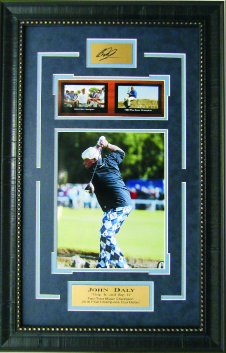 John Daly PGA Champion 16" x 29" Photograph Framed Art with Facsimile Autographed Plate