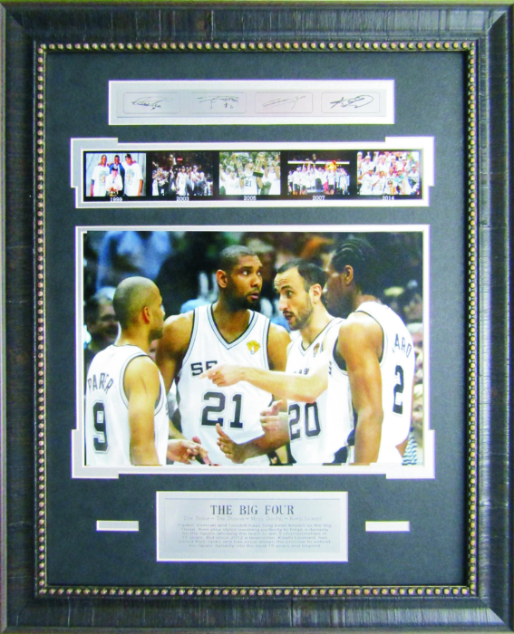 The Big Four San Antonio Spurs Framed Art 19" x 23" 6-Photograph Collage with Facsimile Autographed Plates