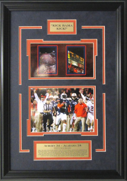 Kick Bama Kick 2013 Iron Bowl Auburn Tigers Framed Art 13.5" x 19.5" 3-Photograph Collage