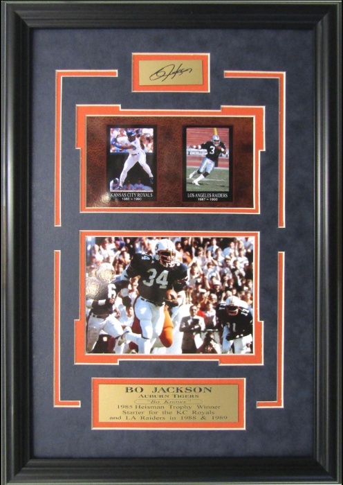 Bo Jackson Auburn Tigers Framed Art 13.5" x 19" 3-Photograph Collage with Facsimile Autographed Plate