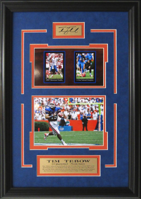 Tim Tebow Florida Gators Framed Art 13.5" x 19.5" 3-Photograph Collage with Facsimile Autographed Plate