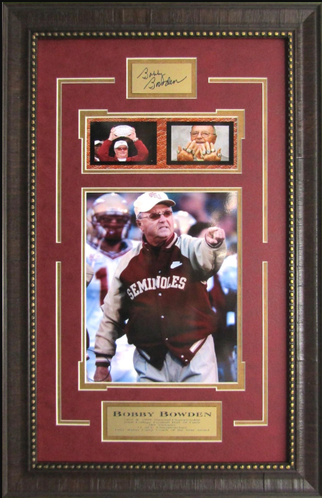 Bobby Bowden Florida State Seminoles Framed Art 16" x 29" 3-Photograph Collage with Facsimile Autographed Plate