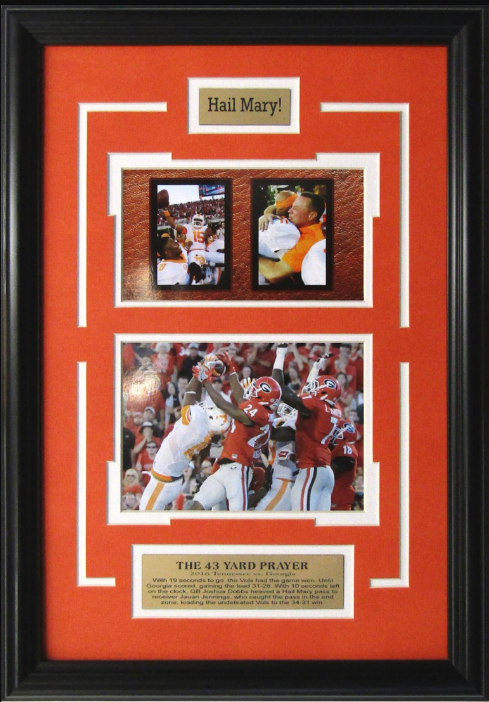 Hail Mary 2016 Tennessee Volunteers vs Georgia Game 13.5" x 19.5" Framed Art 3-Photograph Collage