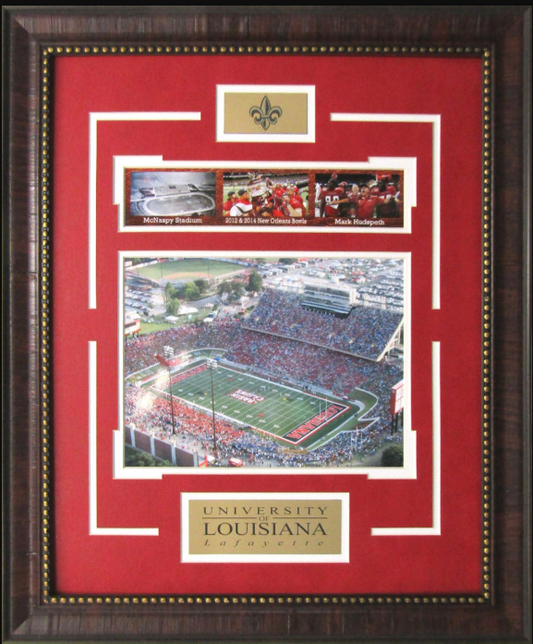 University of Louisiana Ragin’ Cajuns Cajun Field 19" x 23" Framed Art 4-Photograph Collage