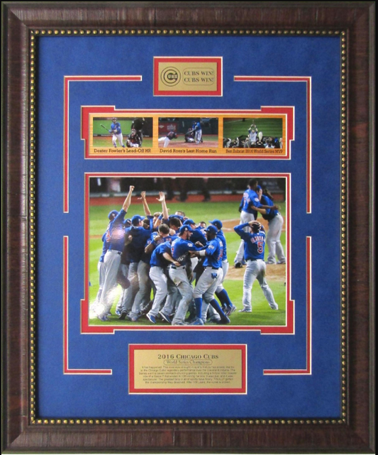 Cubs Win Chicago Cubs 2016 World Series Champions Framed Art 19" x 23" 4-Photograph Collage