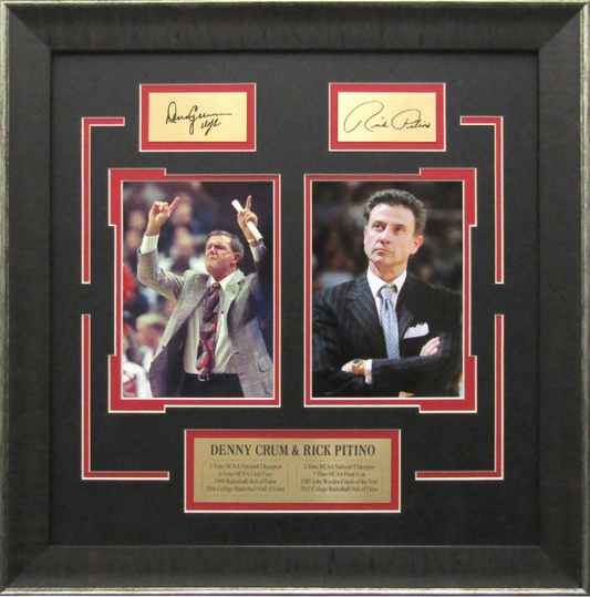 Denny Crum & Rick Pitino Louisville Cardinals Framed Art 17.75" x 18" 2-Photograph Collage with Facsimile Autographed Plates