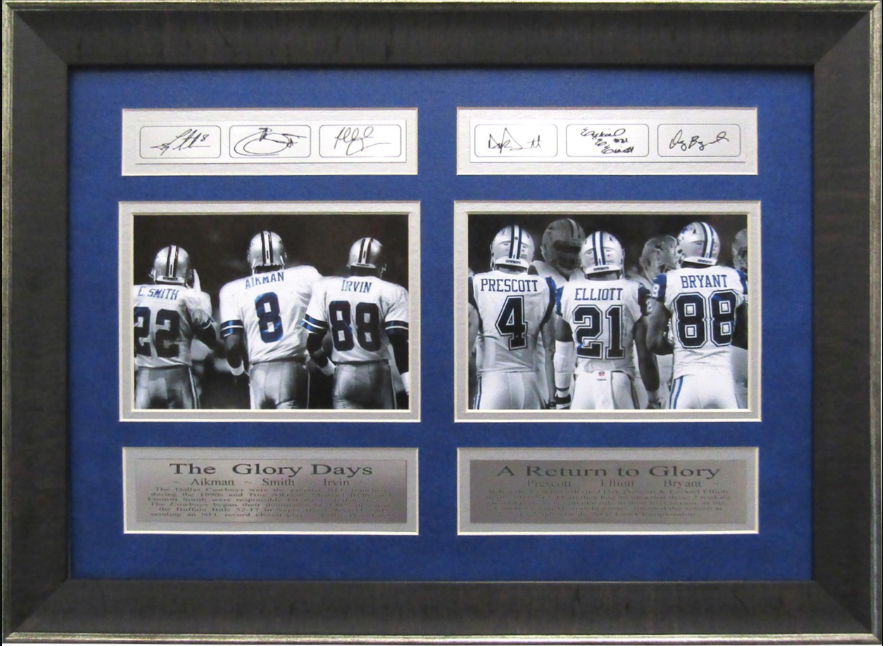 Glory Days / Return To Glory Dallas Cowboys Framed Art 15" x 20.5" 2-Photograph Collage with Facsimile Autographed Plates