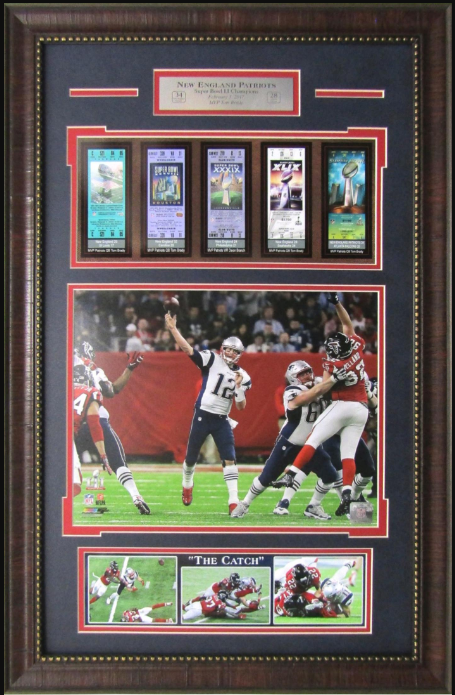 Tom Brady New England Patriots Super Bowl LI Champions Framed Art 20" x 31" Photograph with Replica Ticket Collage