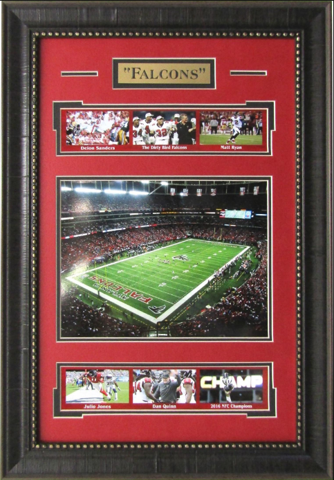 Atlanta Falcons Framed Art 16" x 23" 7-Photograph Player Collage