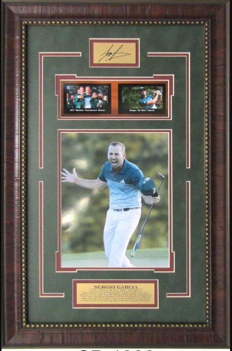 Sergio Garcia LIV Golf Framed Art 16" x 29" 3-Photo Collage with Facsimile Autographed Plate