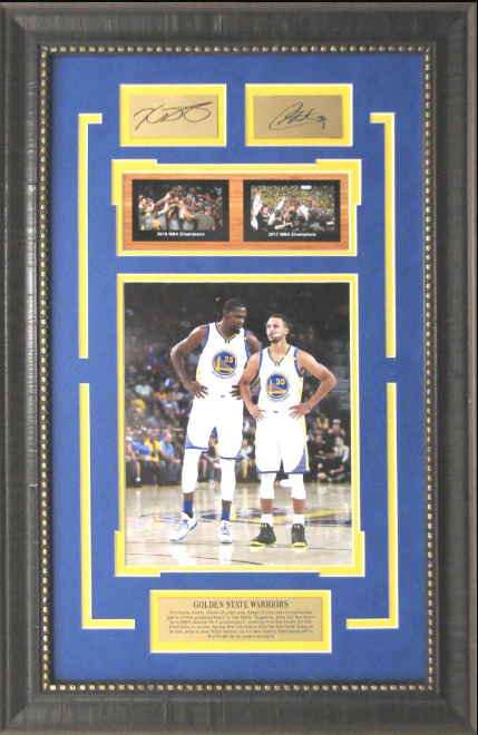 Steph Curry & Kevin Durant Golden State Warriors Framed Art 16" x 25" 3-Photograph Collage with Facsimile Autographed Plates