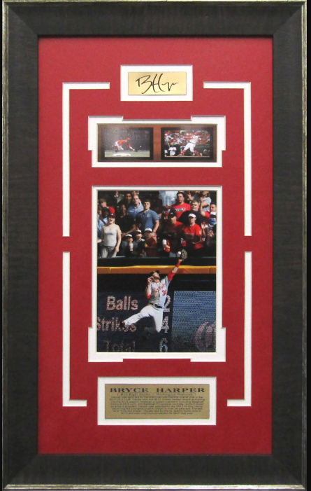 Bryce Harper Washington Nationals Framed Art 13" x 21" 3-Photograph Collage with Facsimile Autographed Plate