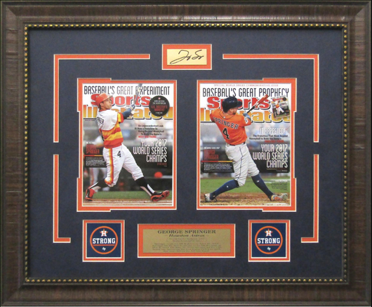 George Springer Houston Astros Framed Art 19" x 23" Two Sports Illustrated Covers with Facsimile Autographed Plate