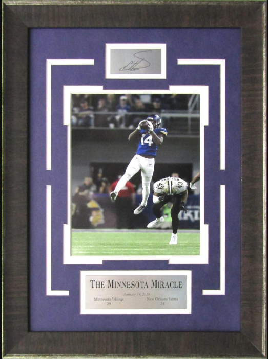 The Minnesota Miracle Stefon Diggs Minnesota Vikings Framed Art 15.5" x 21" Photograph with Facsimile Autographed Plate