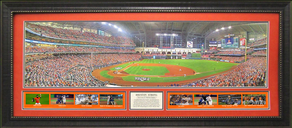 Houston Strong 2017 World Series Champions Houston Astros Panoramic Framed Art 19" x 43" 9-Photograph Collage