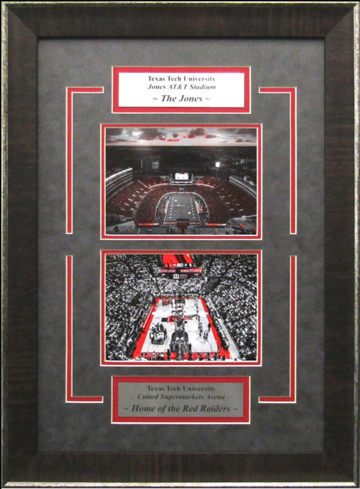 Home of the Red Raiders Texas Tech Red Raiders Jones AT&T Stadium United Supermarkets Arena Framed Art 15.5" x 21" Photo Collage