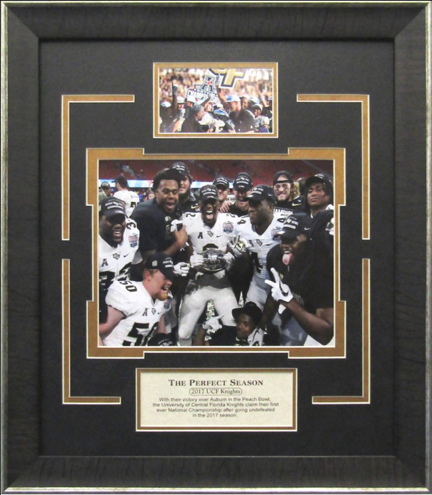 UCF Knights 2017 The Perfect Season Photograph Framed Art 18" x 20.5"