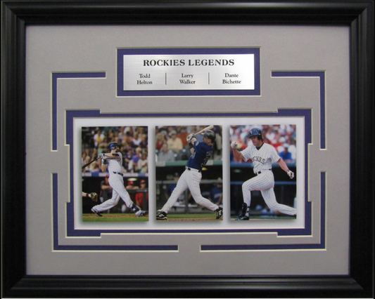 Colorado Rockies Legends Todd Helton Larry Walker Dante Bichette Framed Art 16" x 13" 3-Photograph Collage