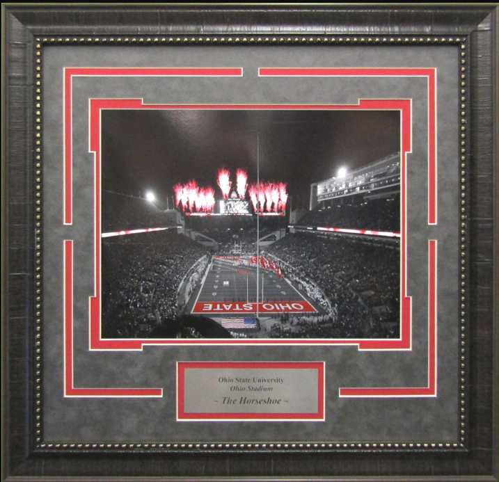 Ohio State Buckeyes Ohio Stadium The Horseshoe Photograph Framed Art 21" x 22"