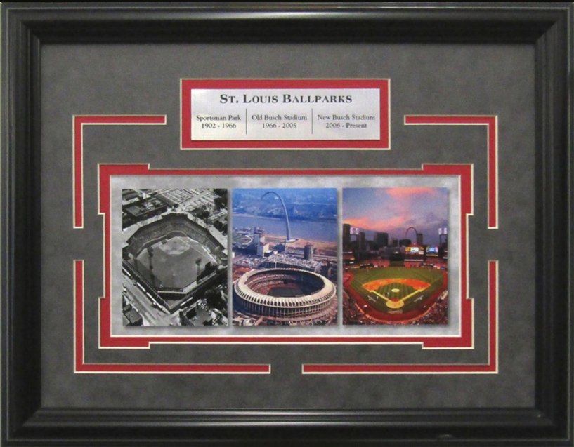 St. Louis Cardinals Ballparks Framed Art 14" x 17.75" 3-Photograph Collage