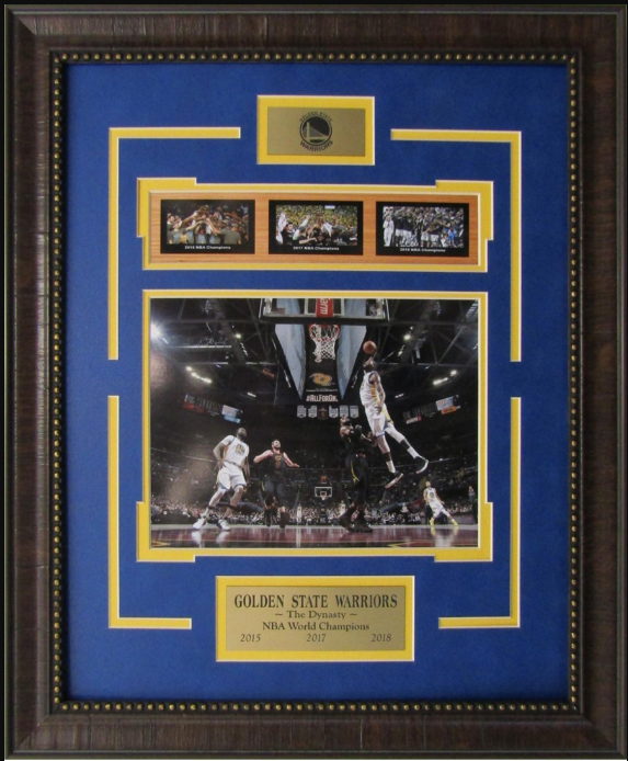 The Dynasty Golden State Warriors NBA World Champions Framed Art 19" x 23" 4-Photograph Collage