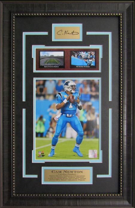 Cam Newton Carolina Panthers Framed Art 16.5" x 25.5" 3-Photograph Collage with Facsimile Autographed Plate