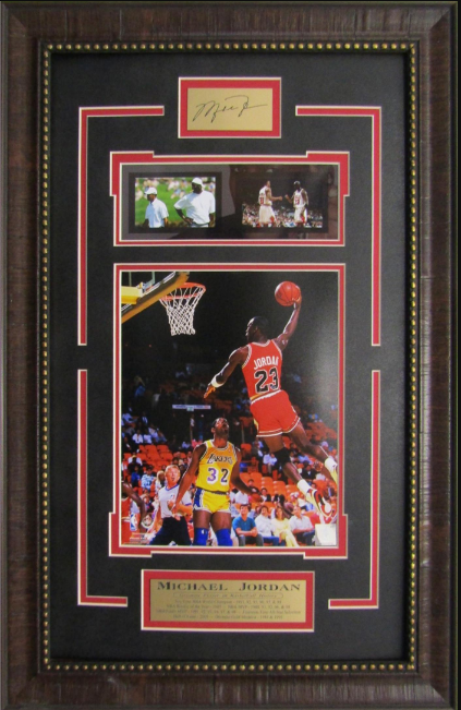 Michael Jordan Chicago Bulls Framed Art 16.5" x 25.5" 3-Photograph Collage with Facsimile Autographed Plate