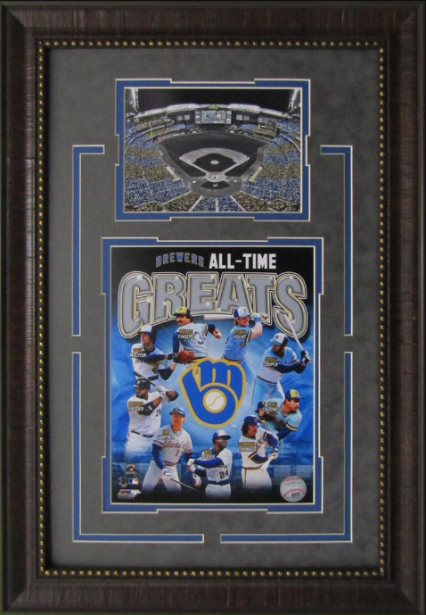 Milwaukee Brewers All-Time Greats Framed Art 16" x 23" 2-Photograph Player Collage