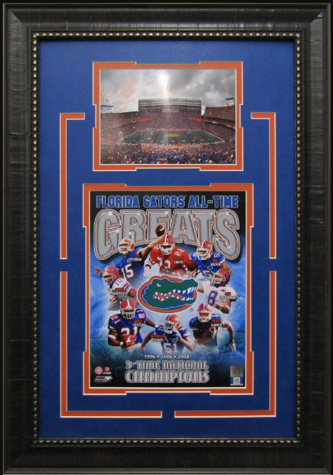 Florida Gators All-Time Greats Framed Art 25.5" x 28.5" Stadium & Player Photo Collage