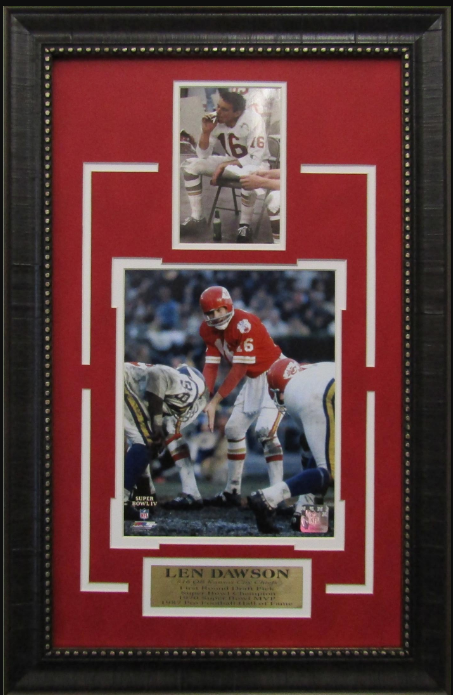 Len Dawson Kansas City Chiefs Framed Art 16" x 25" 2-Photograph Collage