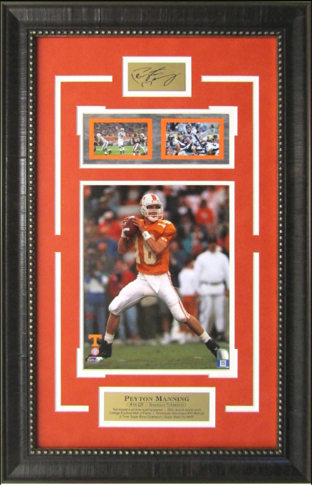 Peyton Manning Tennessee Volunteers Framed Art 16" x 25" 3-Photograph Collage with Facsimile Autographed Plate