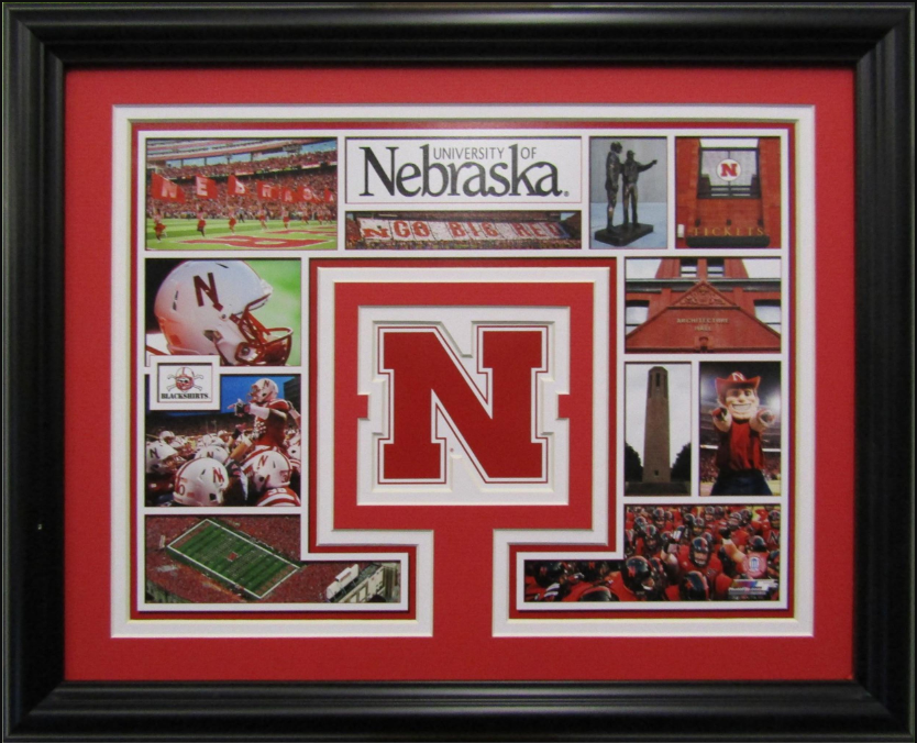 University of Nebraska Cornhuskers Big Red Framed Art 16" x 23" Photo Collage