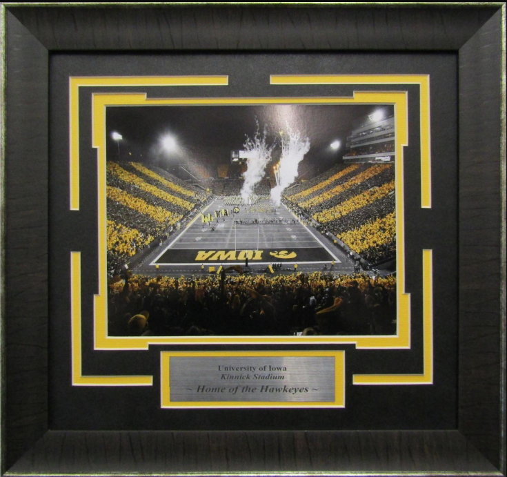 Iowa Hawkeyes Kinnick Stadium Home of the Hawkeyes Photograph Framed Art 15.5" x 15.5"