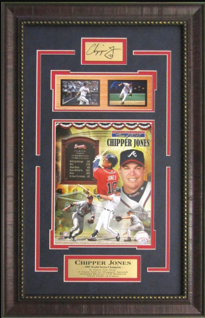 Chipper Jones Atlanta Braves Framed Art 16" x 25" 3-Photograph Collage with Facsimile Autographed Plate