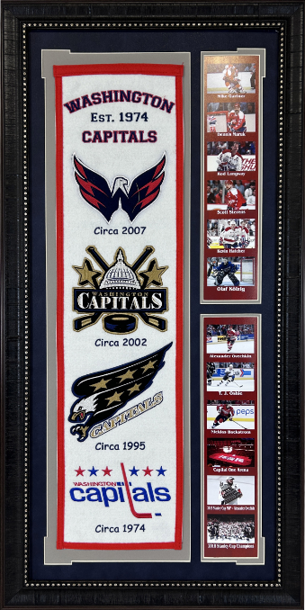 Washington Capitals Team Logos Framed Art 19" X 38.5" Player Photo Collage