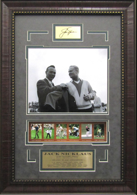 Jack Nicklaus PGA Golf Framed Art 16" x 23" Photo Collage with Facsimile Autographed Plate