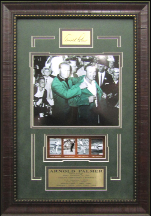 Arnold Palmer PGA Golf Framed Art 16" x 25" Photo Collage with Facsimile Autographed Plate