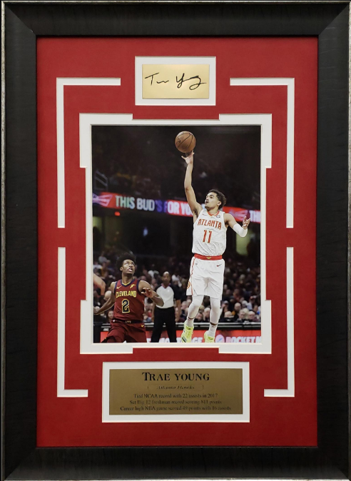 Trae Young Atlanta Hawks Framed Art 16" x 21.5" Photograph with Facsimile Autographed Plate