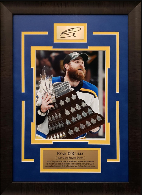 Ryan O'Reilly St. Louis Blues 2019 Conn Smythe Trophy Framed Art 15.5" x 21" Photograph with Facsimile Autographed Plate