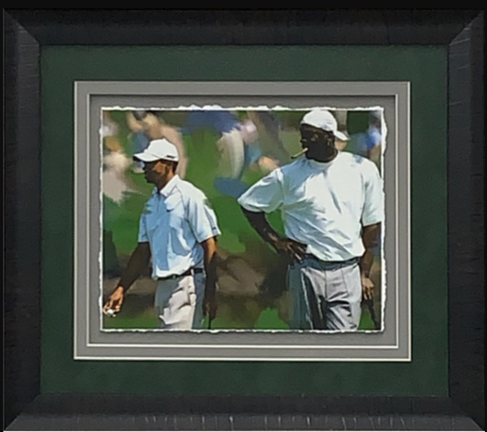 Tiger Woods & Michael Jordan Photograph Framed Art 15.5" x 17.5"