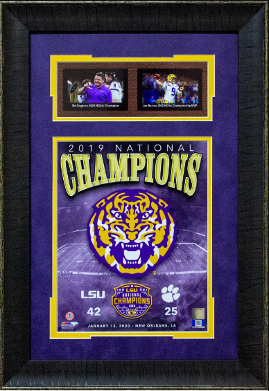 LSU Tigers 2019 National Champions Framed Art 13.5" x 19.5" 3-Photograph Collage