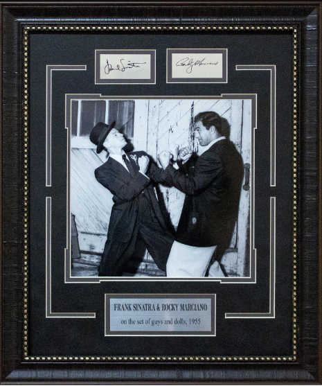 Frank Sinatra & Rocky Marciano Facsimile Autographed Plate 19.25" x 23.5" Framed Photograph