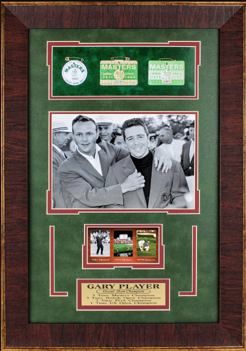 Gary Player Grand Slam Champion 16" x 23" Photograph Framed Art with Replica Tournament Pins